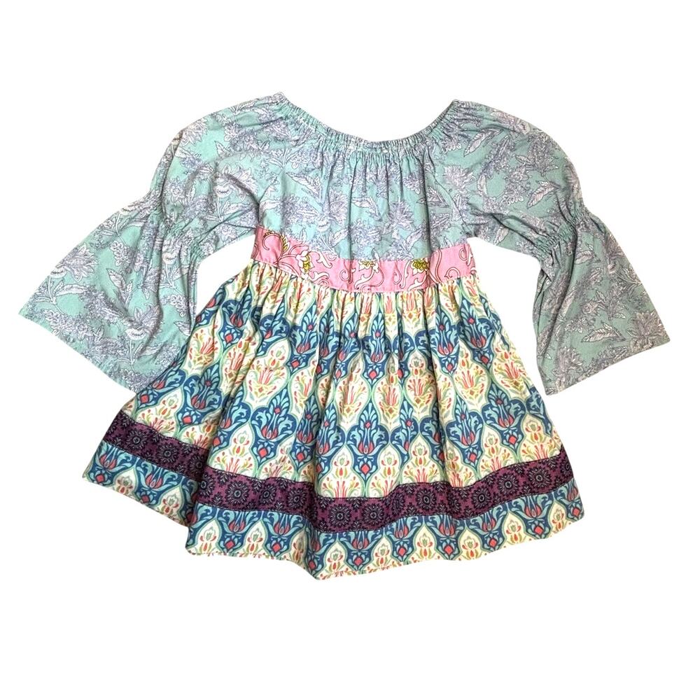 Matilda Jane Secret Fields Peasant Top Girls Size 8 Paisley Bell Sleeve